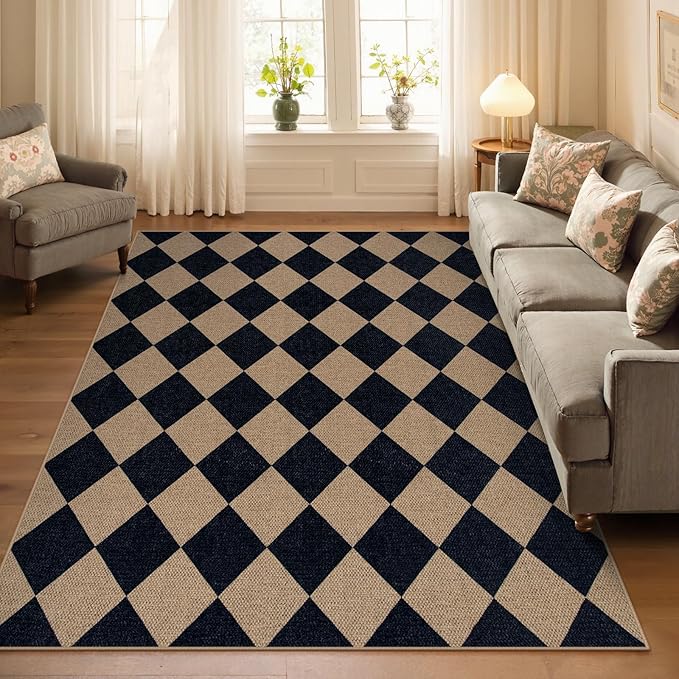Lahome Checkered Easy Jute Outdoor Rug, 5x7 Area Rugs - Image 6