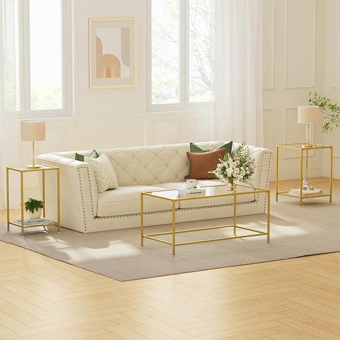 Glass Coffee Table, Modern Rectangular Coffee Table - Image 3