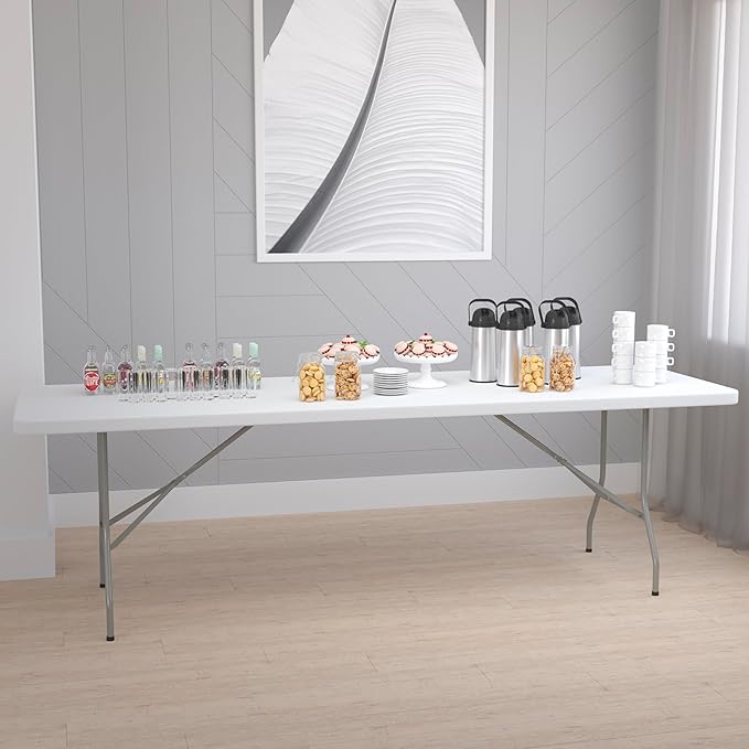 Flash Furniture Elon 8' Rectangular All-Occasion Plastic Folding Event Table - Image 2