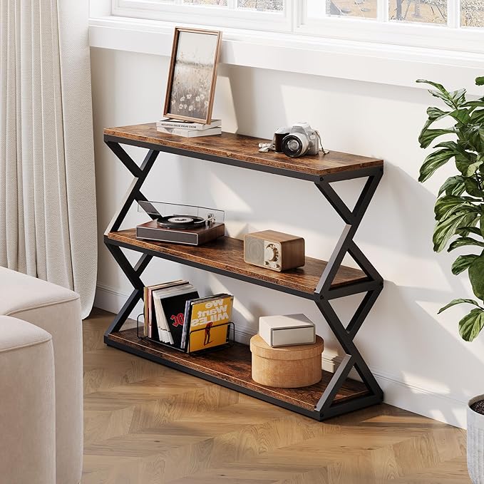 47.2 Inch Rustic Console Table, Industrial Entryway Table - Image 3