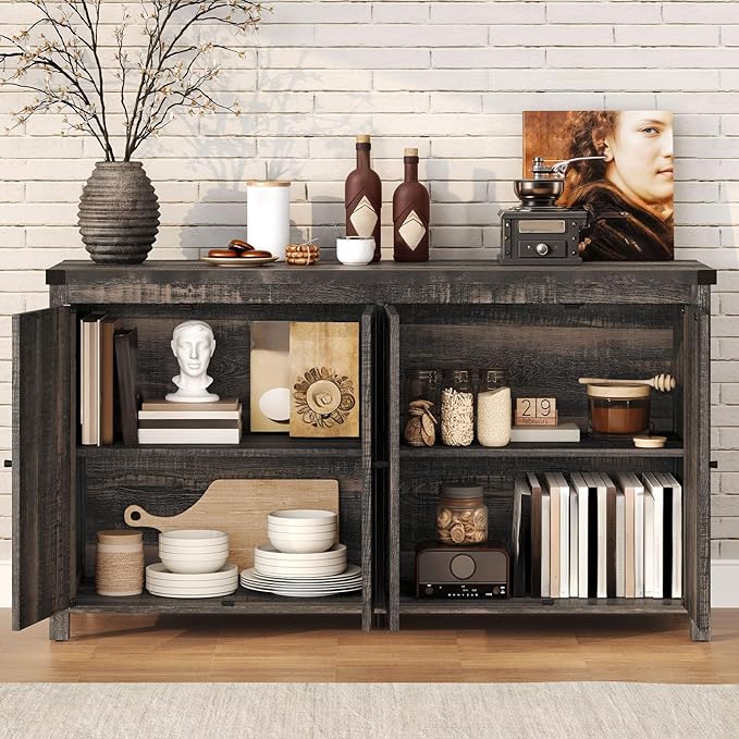 DWVO Buffet Cabinet with Storage, Farmhouse Coffee Bar Cabinets Kitchen Table - Image 6