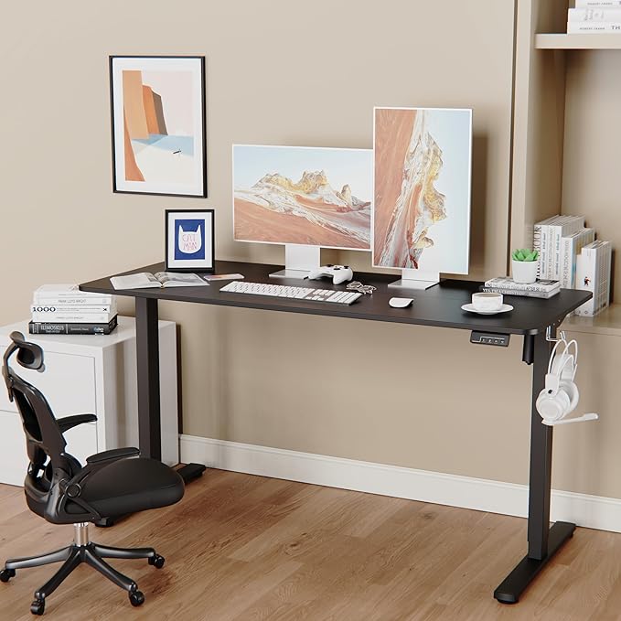Electric Standing Desk Adjustable Height, 55x24 Inches Sit Stand up Desktop - Image 2