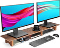 Aothia Large Dual Monitor Stand Riser, Solid Wood Desk Shelf by Aothia