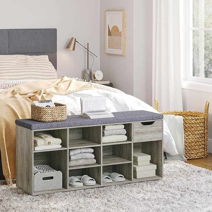 DINZI LVJ Shoe Bench, Entryway Storage Bench - Image 7