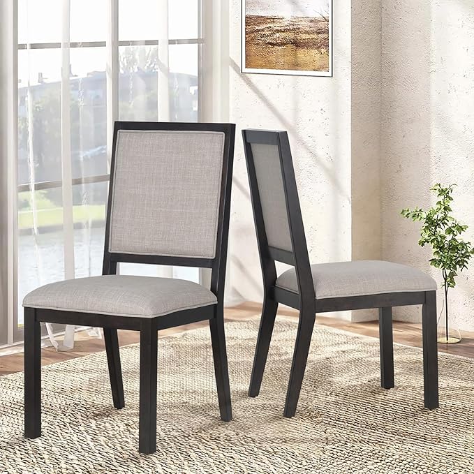 COLAMY Wood Dining Chairs Set of 2, Mid Century Modern Upholstered Kitchen by COLAMYINC