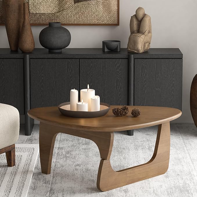 Mid Century Modern Coffee Table, Solid Wood Triangle Coffee Table - Image 5