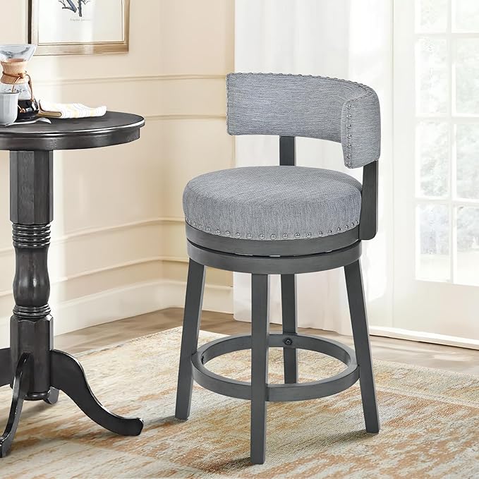 COLAMY Swivel Counter Height Bar Stools Set of 1, 25 Inch Modern Upholstered by COLAMYINC