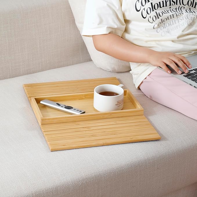 DETOR Couch Arm Tray, Foldable Sofa TV Tray - Image 7