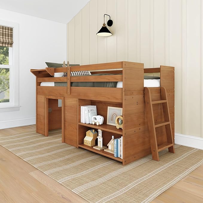 Max & Lily Modern Farmhouse Twin Low Loft Bed by MaxLily