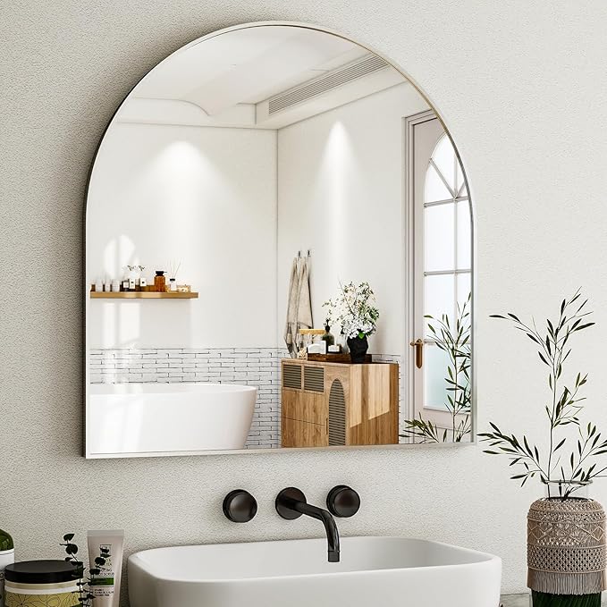 Arched Bathroom Mirror, 32x34 Inch - Image 7
