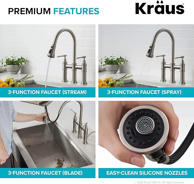 KRAUS Allyn Transitional Bridge Kitchen Faucet - Image 8