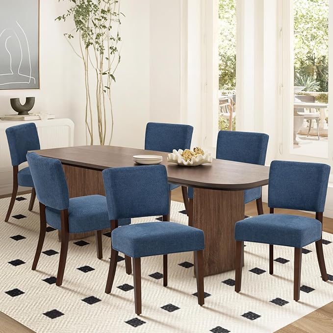 COLAMY Mid Century Modern Dining Chairs Set of 6, Upholstered Kitchen Chairs - Image 2