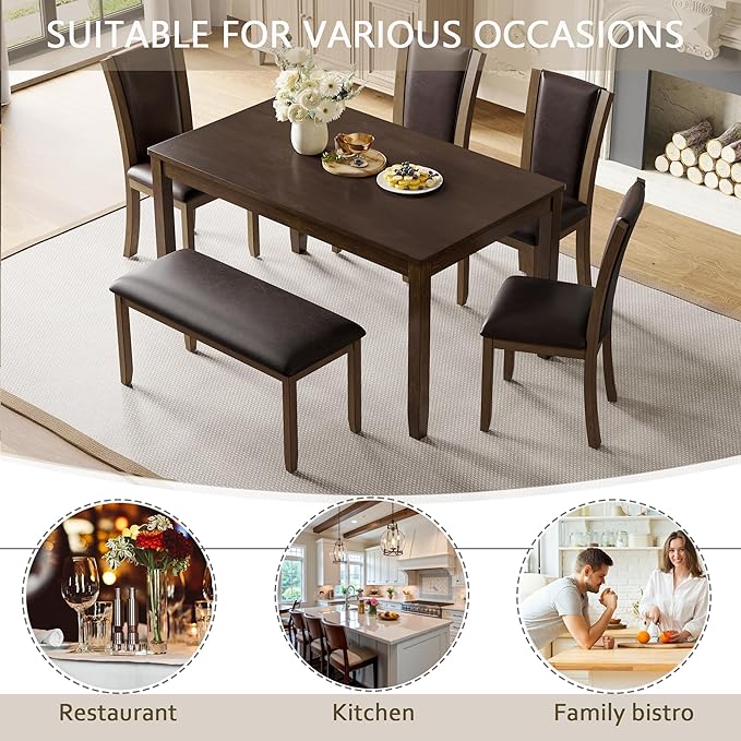 KEIKI 6-Piece Standard Height Dining Table Set - Image 6