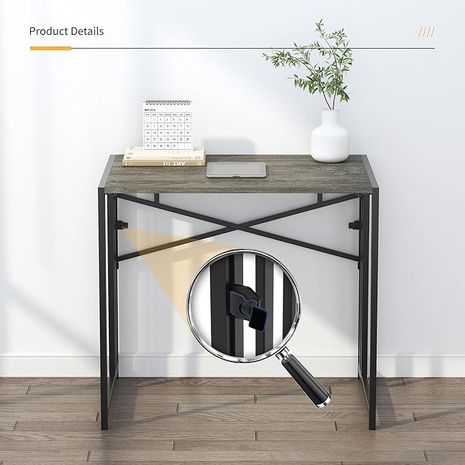 32 inch Small Folding Desk, Writing Gaming Computer Camping Desk - Image 9