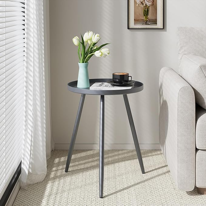 Apicizon 16" Round Side Table Set of 2, Metal End Table - Image 5