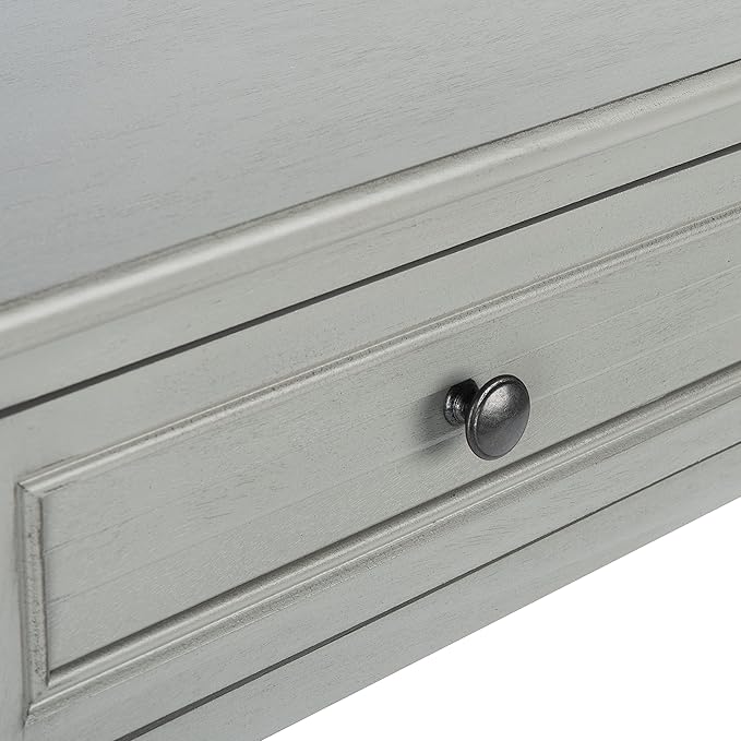 SAFAVIEH Home Collection Tate Distressed Grey 2-Drawer Bottom Shelf Console - Image 8