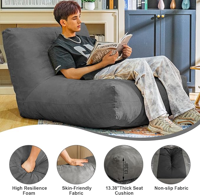 Bean Bag Chair Lazy Bean Bag Sofa, Floor Beanbag Chairs - Image 4
