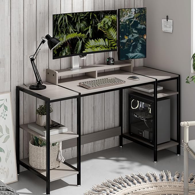 Computer Gaming Desk with Monitor Stand, Home Office Desk Suitable - Image 2