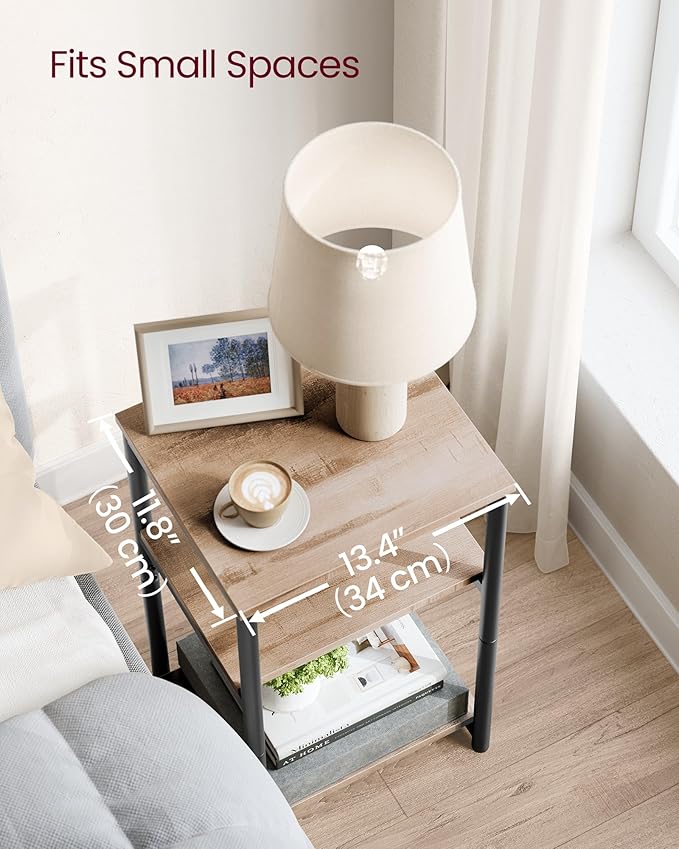 VASAGLE Side Table, Small End Table, Tall Nightstand - Image 7