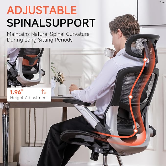 COMHOMA Big and Tall Ergonomic Mesh Office Chair, High Back Home Desk Chair - Image 7