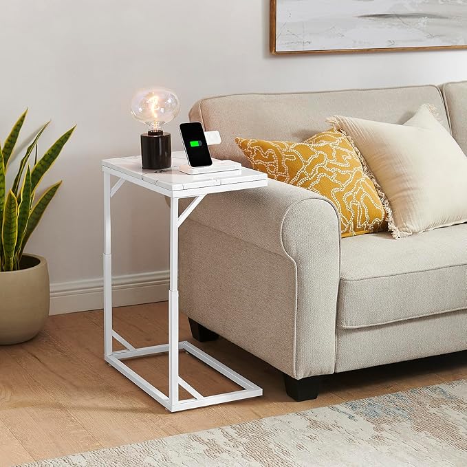 C-Shaped End Table, Small Sofa Table - Image 4