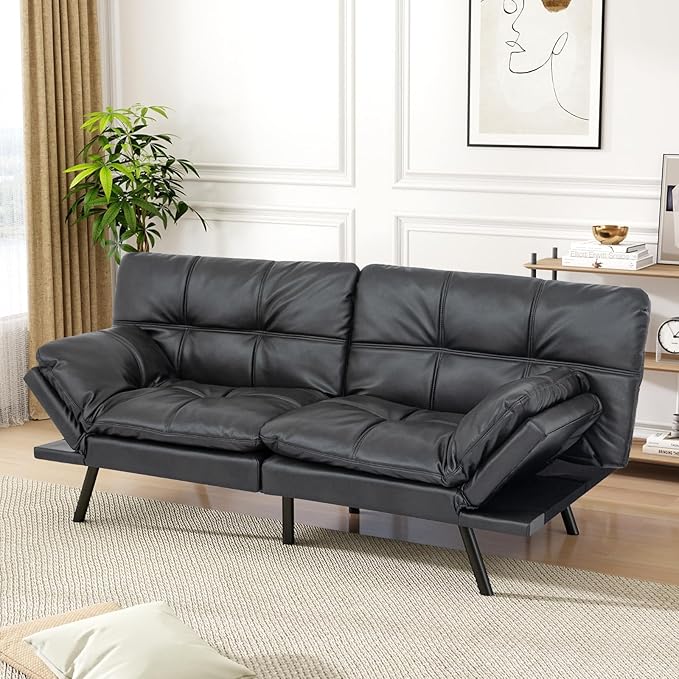 Vipbear Futon Sofa Bed Couch, Space-Saving Loveseat by VipbearLiving