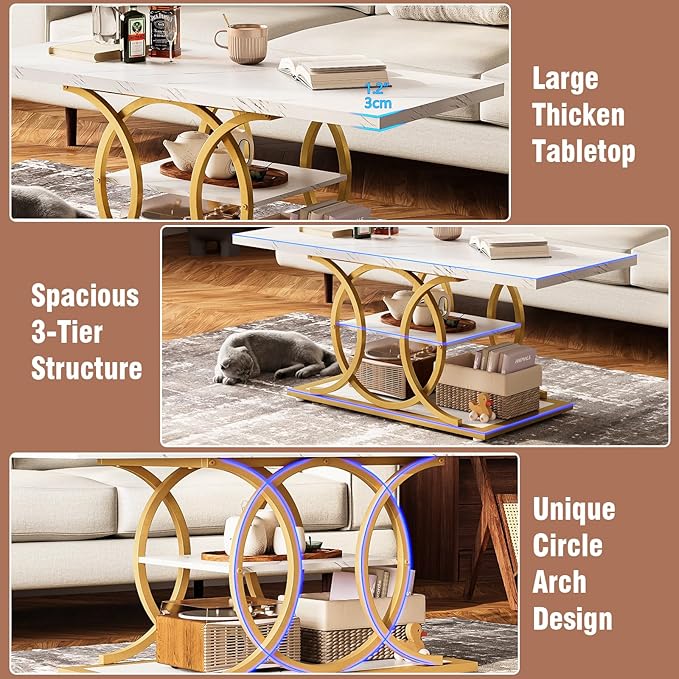 GiftGo Rustic Coffee Table - Image 5