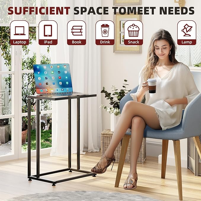 Simple Trending C Table Tempered Glass End Table, Couch Side Table, Snack - Image 8