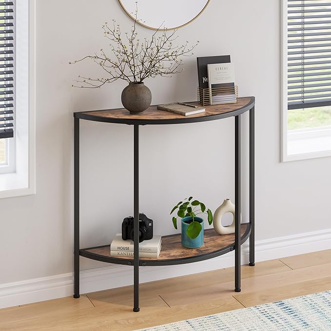 Entryway Table with Storage, Narrow Console Table by VECOCHO