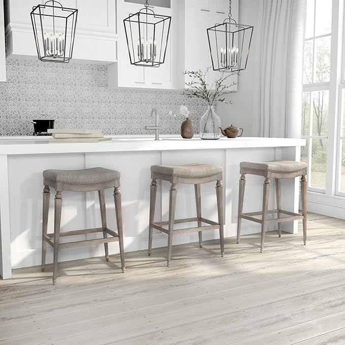 Hillsdale Furniture Vetrina Backless Non-Swivel Counter Stool, Weathered Grey - Image 5