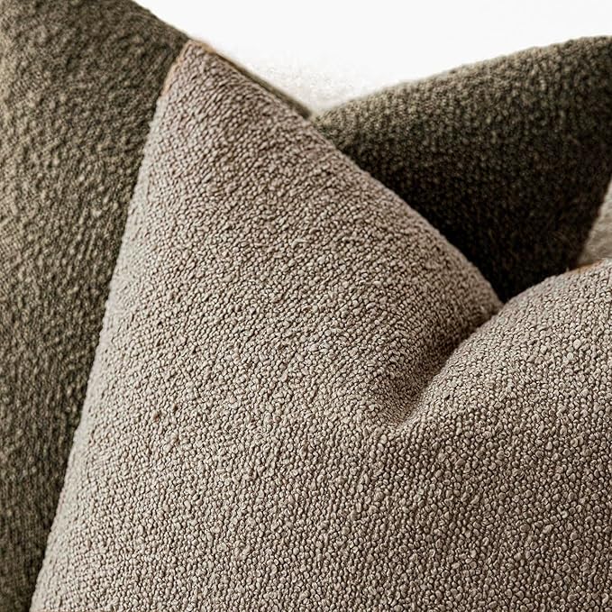Foindtower Pack of 2 Textured Boucle Throw Pillow Covers Neutral Accent Solid - Image 4