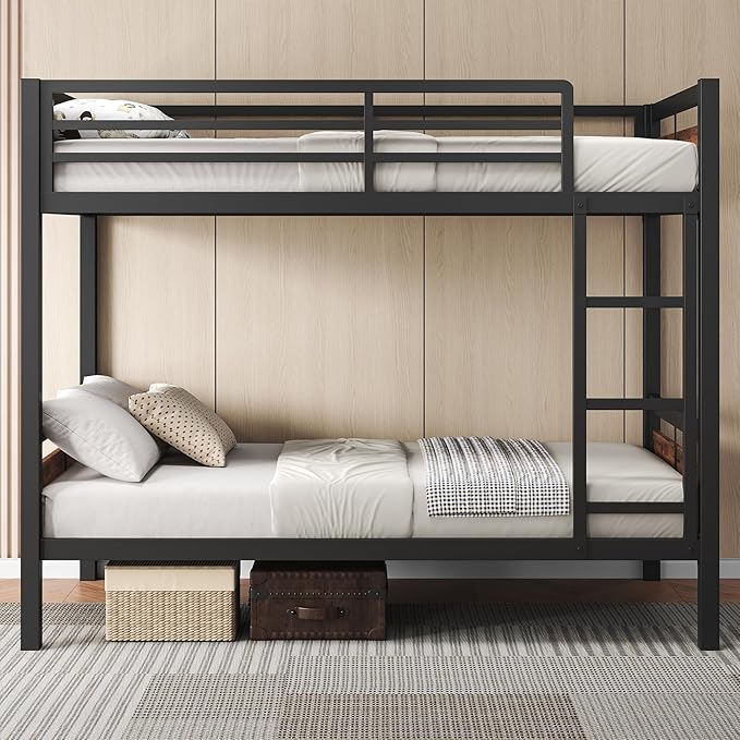 Feonase Metal Bunk Bed Twin Over Twin - Image 3