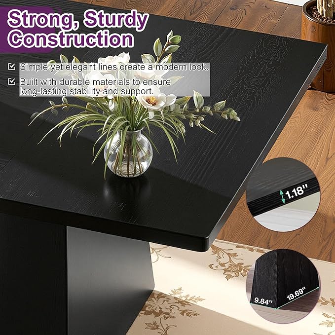 Round Dining Table for 4, Farmhouse Table for Dining Room, Living Room - Image 4