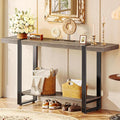 Huuger 47.2 Inch Entryway Table, 2-Tier Industrial Console Sofa Table by Huuger
