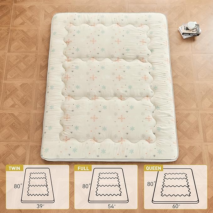 Dr.Futon Japanese Floor Futon Mattress Extra Thick Folding Roll Up Bed Topper - Image 2