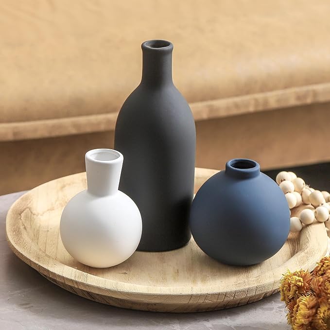Ceramic Vase Set of 3 | Vases Home Decor | Decorative Flower Table Rustic Vase - Image 7