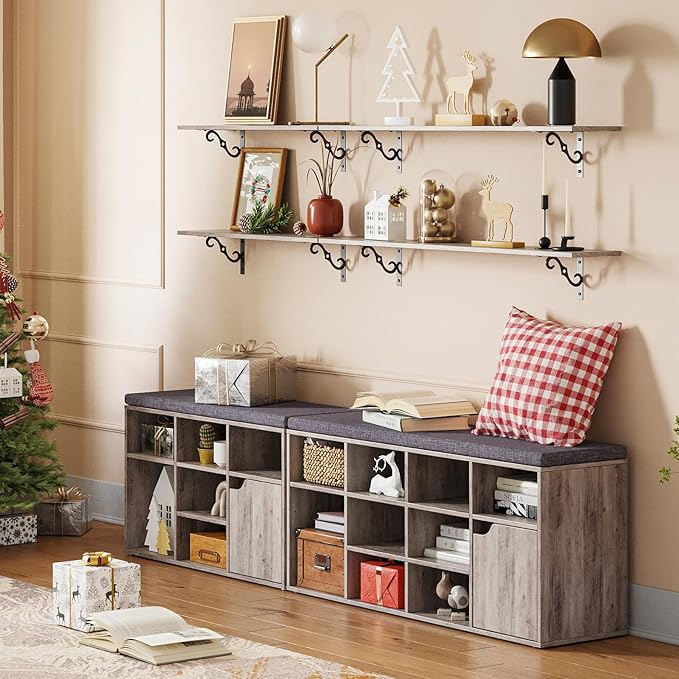 DINZI LVJ Long Wall Shelves, 39.4 Inch Large Floating Shelves Set of 2 - Image 6
