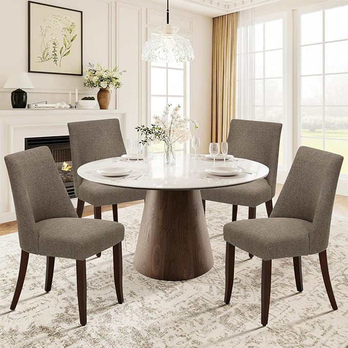 COLAMY Upholstered Dining Chairs Set of 4, Mid Century Modern Kitchen Chairs by COLAMYINC