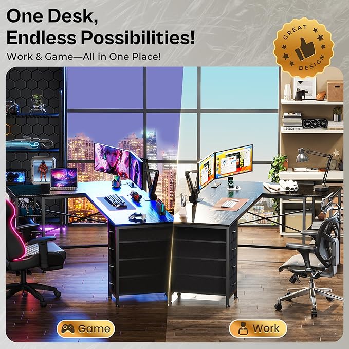 Huuger 55 Inch L Shaped Desk - Image 8