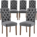 Tufted Upholstered Parsons Dining Chair Set Fabric Diner Accent Stylish Modern by SNUGWAY