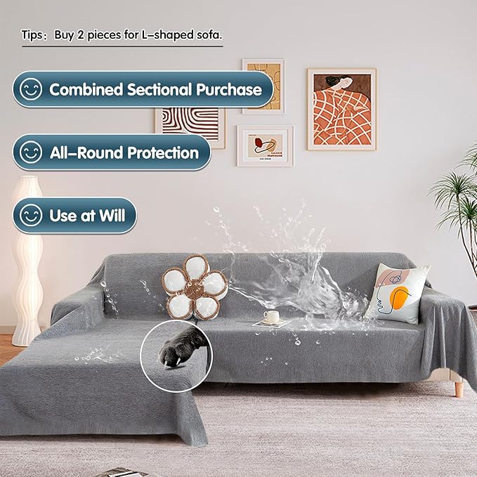 STACYPIK Waterproof Gray Couch Cover - Image 4