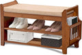 Shoe Storage Bench for Entryway, Bamboo Entryway Bench by DOUSY