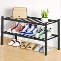Smiry Shoe Rack, 2 Tier Bamboo Shoe Organizer, Stackable Free Standing Wooden by Smiry
