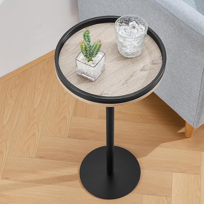 Round Drink Table, Small Pedestal Table, Small Round Side Table - Image 7