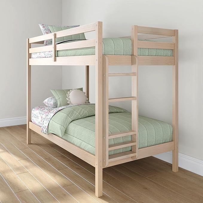 Grain & Grove Bear Twin Over Twin Bunk Bed, Sturdy Bunk Bed Frame by GrainGrove