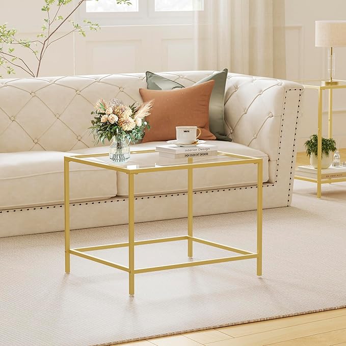 Glass Coffee Table, Modern Rectangular Coffee Table - Image 9