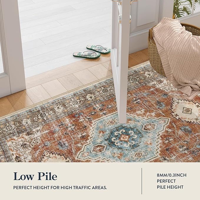 Lahome Oriental Hallway Runner Rug, 2.5x8 Kitchen Runner Non Slip Ultra-Thin - Image 2
