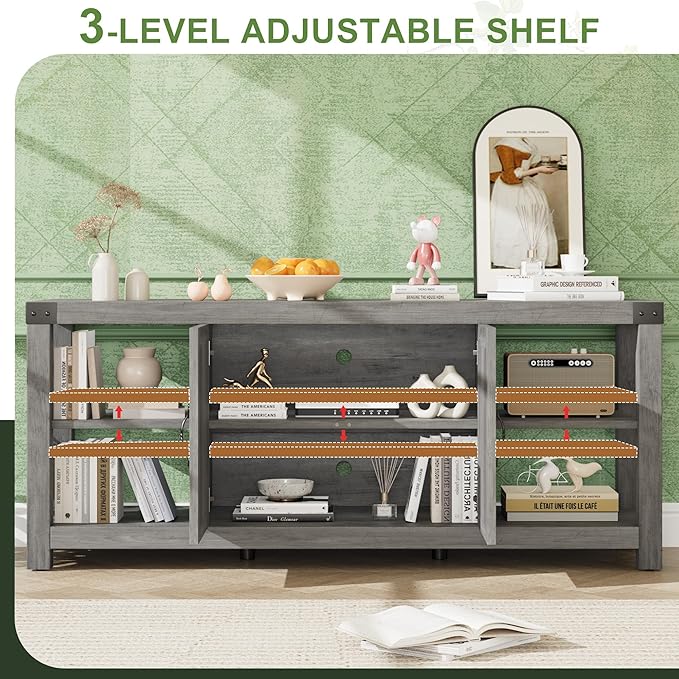 IDEALHOUSE TV Stand for 65 Inch TV, 60 Inch Entertainment Center - Image 4