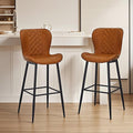 VECELO Quilted Bar Stools Set of 2, Bar Height Bar Stools by VECELO