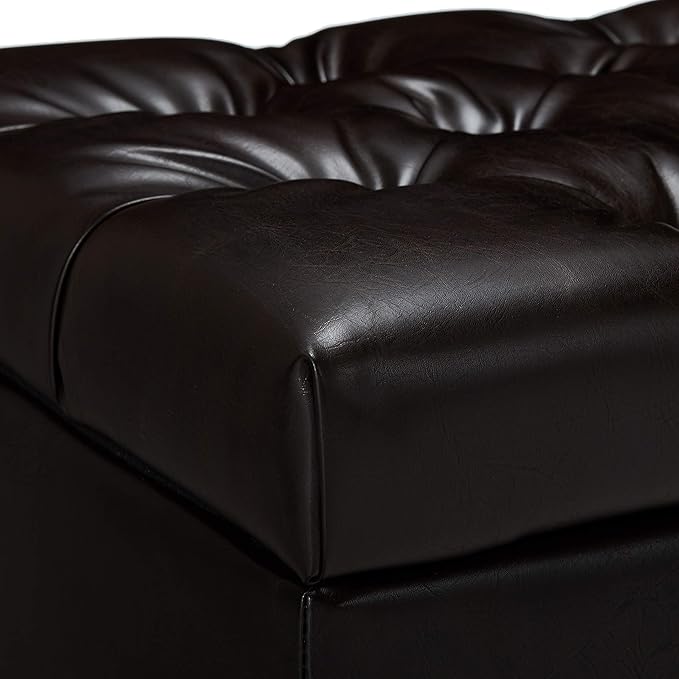 Christopher Knight Home Ottilie Leather Storage Ottoman - Image 6